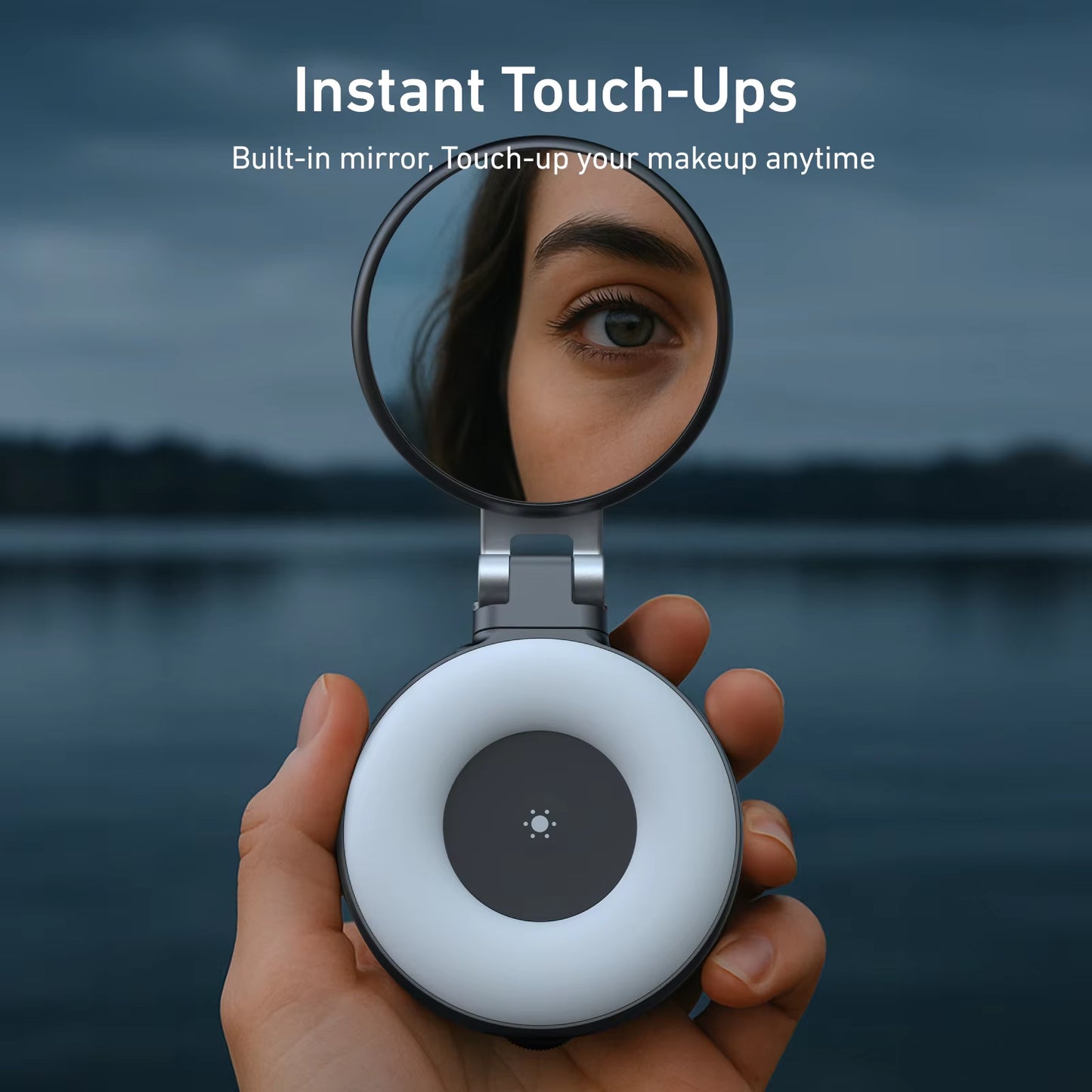 Magnetic Fill Light Mini Sselfie Ring Fill Light 3 Modes with Mirror Light Universal for Smartphone Iphone Android