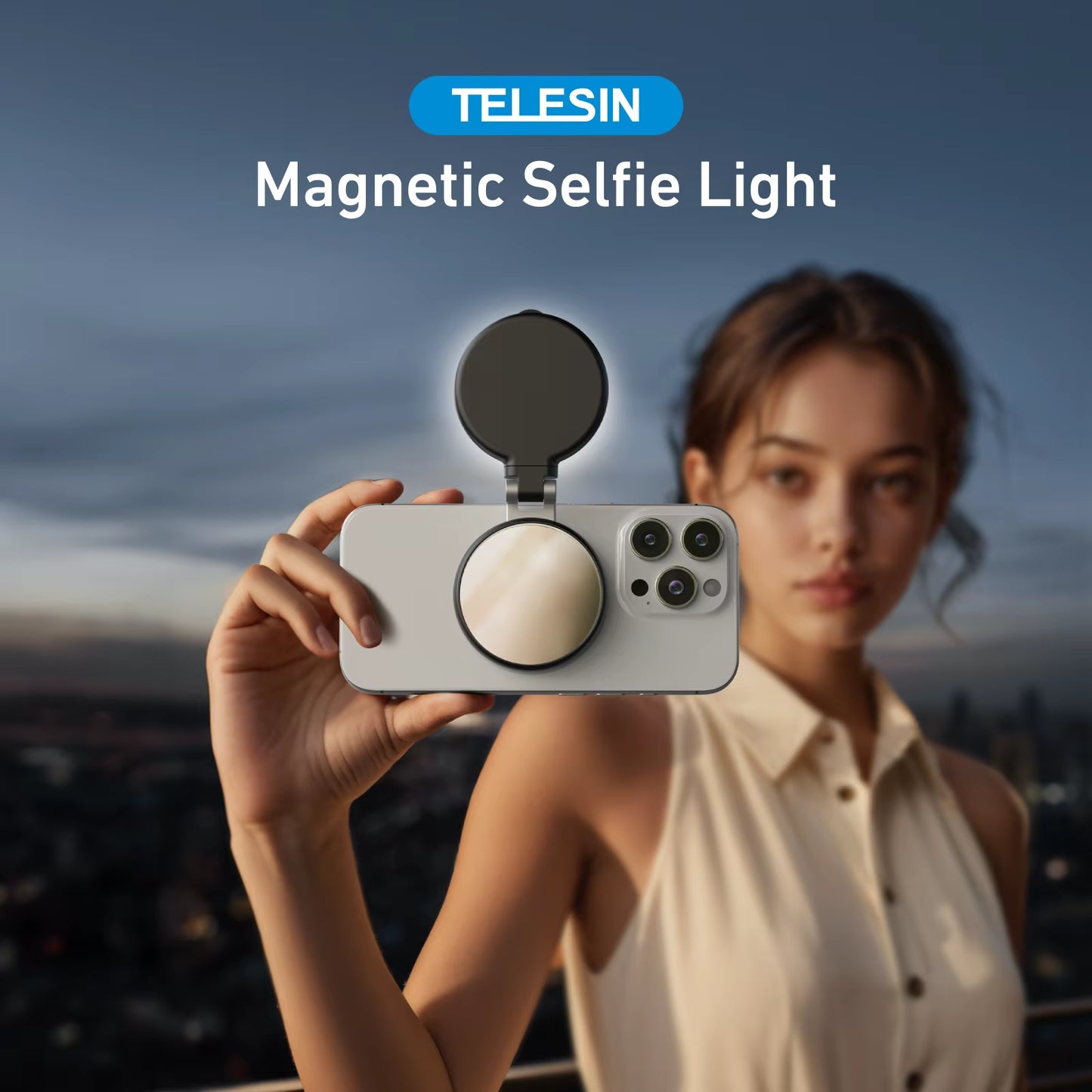 Magnetic Fill Light Mini Sselfie Ring Fill Light 3 Modes with Mirror Light Universal for Smartphone Iphone Android