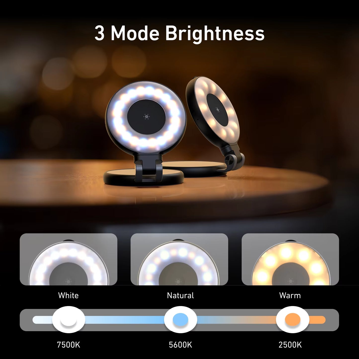 Magnetic Fill Light Mini Sselfie Ring Fill Light 3 Modes with Mirror Light Universal for Smartphone Iphone Android