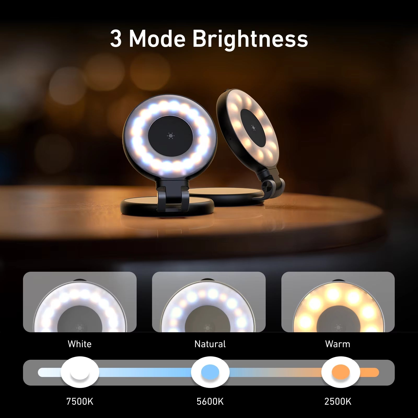 Magnetic Fill Light Mini Sselfie Ring Fill Light 3 Modes with Mirror Light Universal for Smartphone Iphone Android
